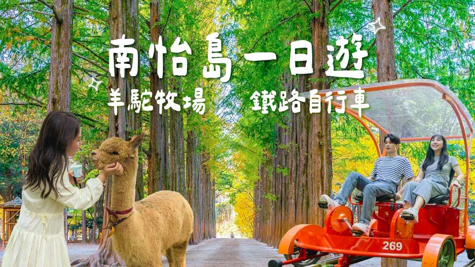 【韓國|行程&體驗】江原道一日遊|羊駝(草泥馬)牧場、 南怡島、晨靜樹木園、三岳山纜車、海棠鳥園、小法國村、義大利村、鐵路自行車、塗鴉秀(首爾出發 )|夏季限時優惠中