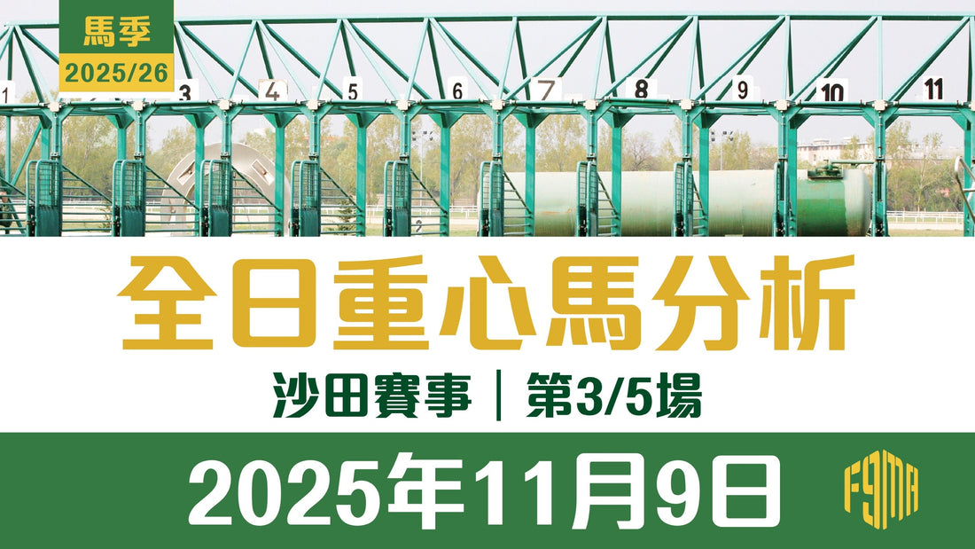 2025年11月9日 沙田賽事 第3/5場 重心馬分析