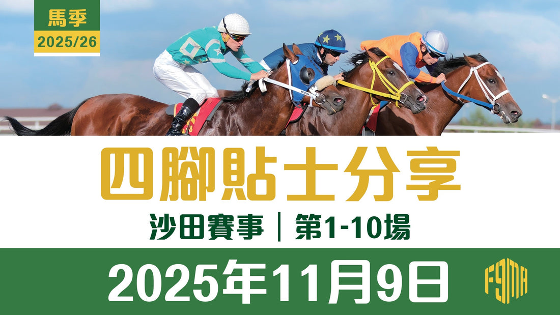 2025年11月9日 沙田賽事 四腳貼士分享 第1-10場