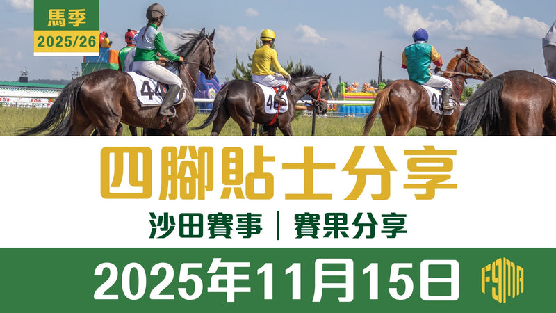 2025年11月15日 沙田賽事 賽果分享