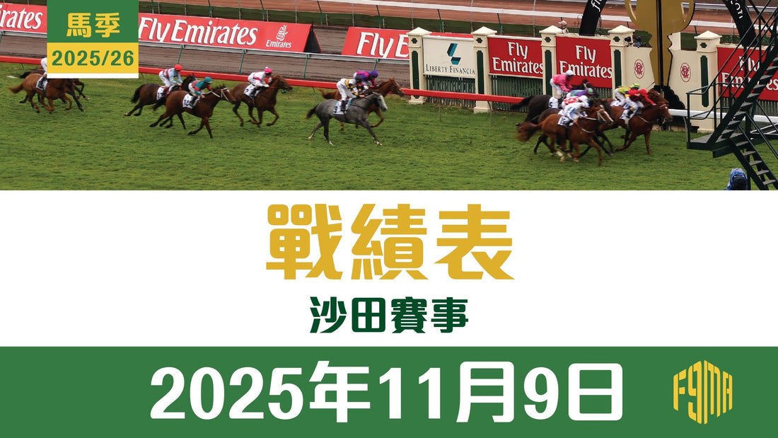 2025年11月9日 沙田賽事 戰績表