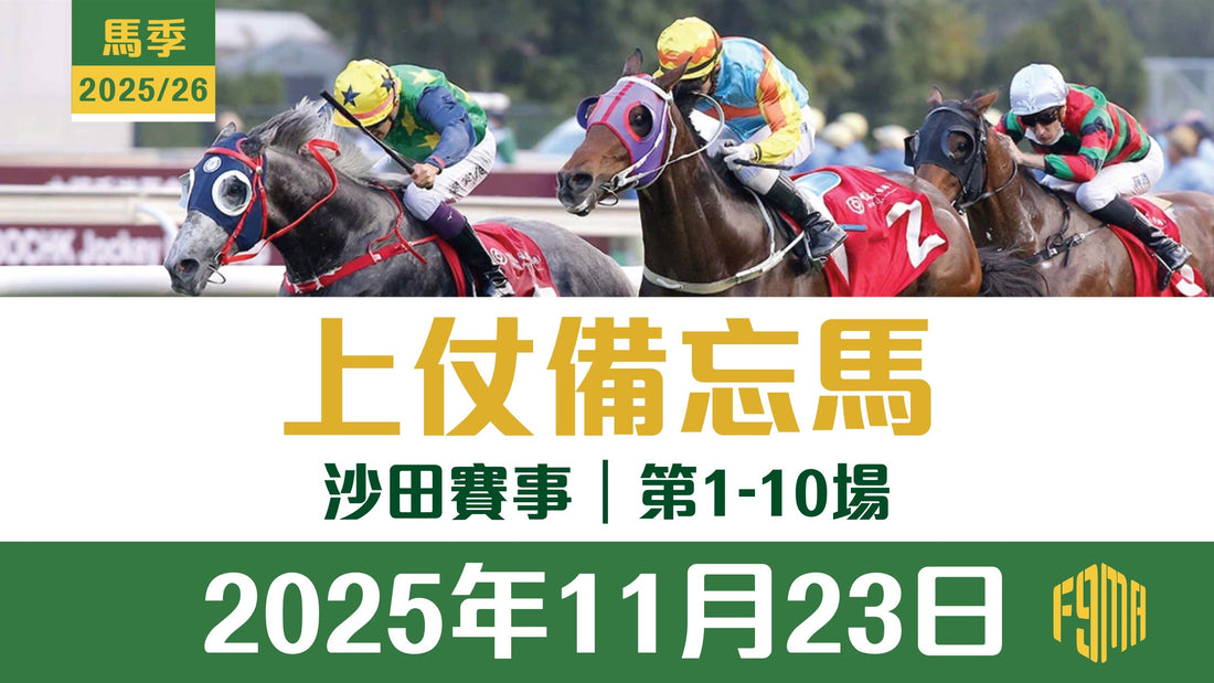 2025年11月23日 沙田賽事 1-10場 上仗備忘馬
