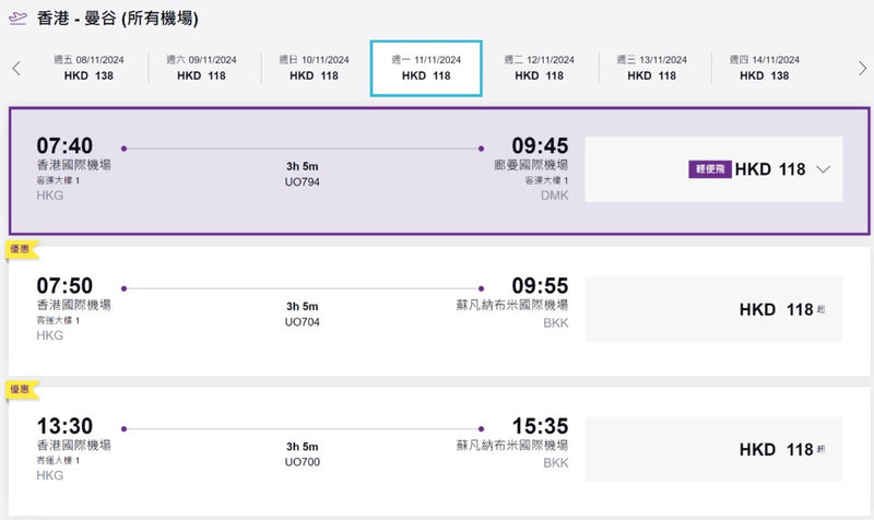 【曼谷 | 機票酒店優惠】抵呀!$118起  香港去曼谷