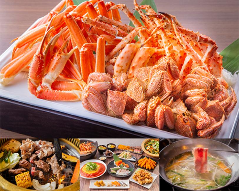 【日本 | 餐飲美食】【KKday獨家】日本北海道｜JAPANESE BUFFET DINING 伝－螃蟹餐廳訂位｜三大螃蟹吃到飽・創作料理自助餐・燒肉/涮涮鍋吃到飽